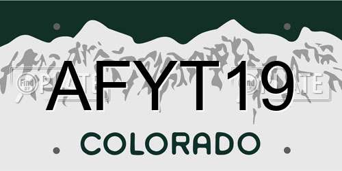 AFYT19 Colorado License Plate