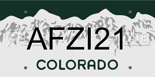 AFZI21 Colorado License Plate