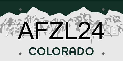 AFZL24 Colorado License Plate