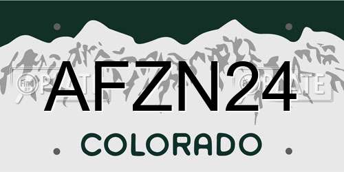 AFZN24 Colorado License Plate