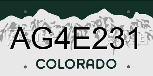 AG4E231 Colorado License Plate