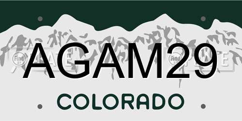 AGAM29 Colorado License Plate