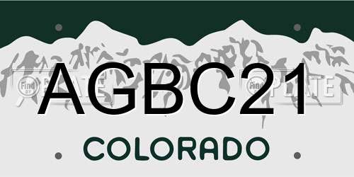 AGBC21 Colorado License Plate