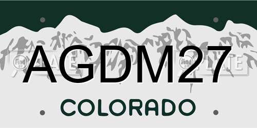 AGDM27 Colorado License Plate