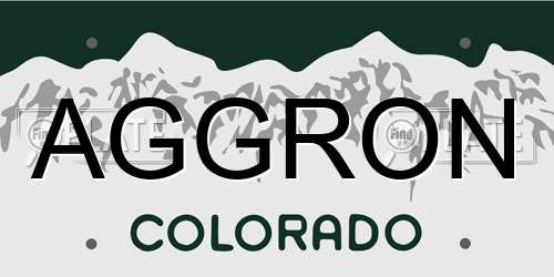 AGGRON Colorado License Plate