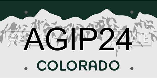 AGIP24 Colorado License Plate