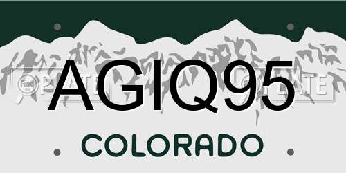AGIQ95 Colorado License Plate