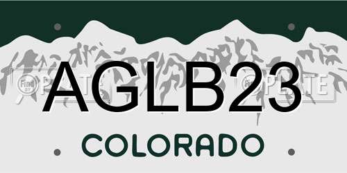 AGLB23 Colorado License Plate