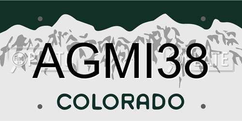 AGMI38 Colorado License Plate