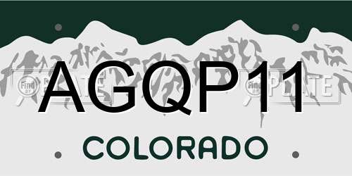 AGQP11 Colorado License Plate