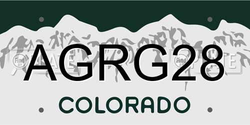 AGRG28 Colorado License Plate