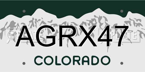 AGRX47 Colorado License Plate