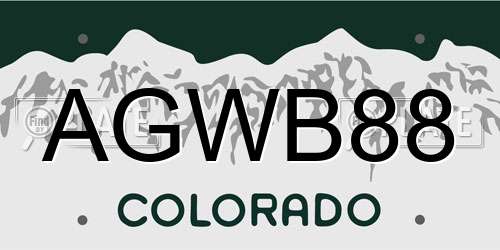 AGWB88 Colorado License Plate
