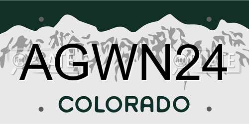 AGWN24 Colorado License Plate