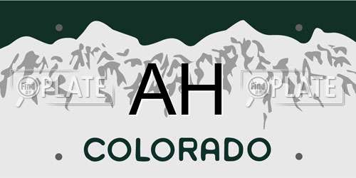 AH Colorado License Plate