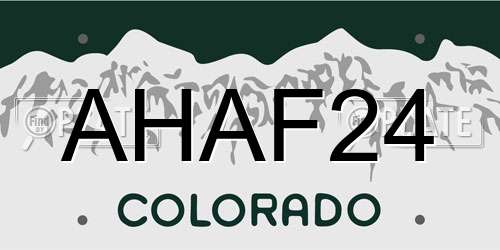AHAF24 Colorado License Plate