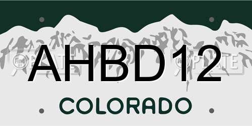 AHBD12 Colorado License Plate