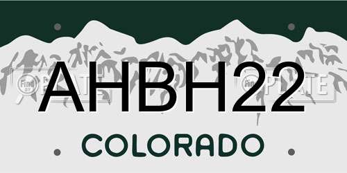 AHBH22 Colorado License Plate
