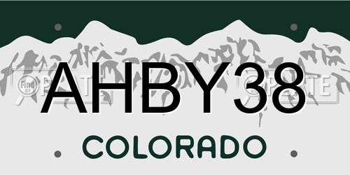 AHBY38 Colorado License Plate
