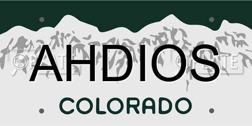 AHDIOS Colorado License Plate