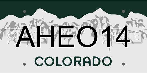 AHEO14 Colorado License Plate