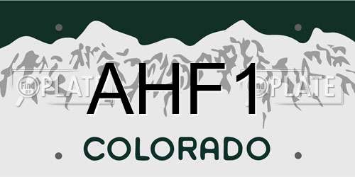 AHF1 Colorado License Plate