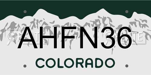AHFN36 Colorado License Plate