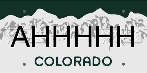 AHHHHH Colorado License Plate