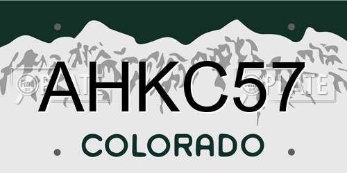 AHKC57 Colorado License Plate