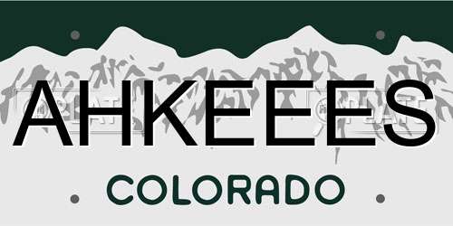 AHKEEES Colorado License Plate