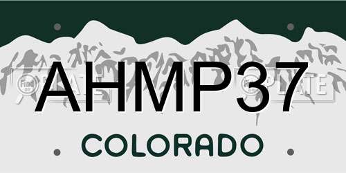 AHMP37 Colorado License Plate