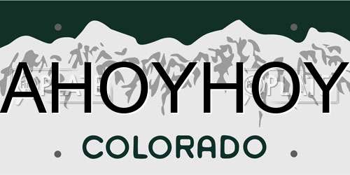 AHOYHOY Colorado License Plate