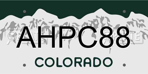 AHPC88 Colorado License Plate