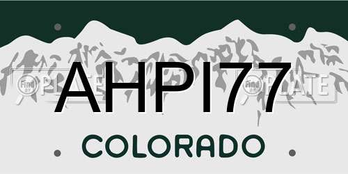 AHPI77 Colorado License Plate