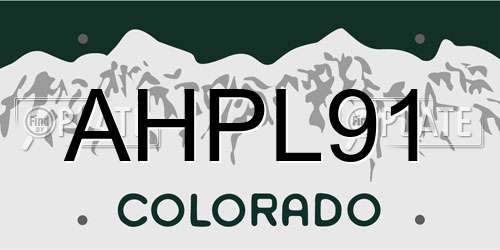 AHPL91 Colorado License Plate