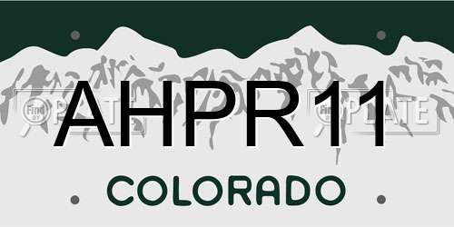 AHPR11 Colorado License Plate