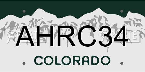 AHRC34 Colorado License Plate