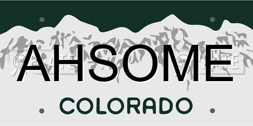 AHSOME Colorado License Plate