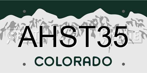 AHST35 Colorado License Plate