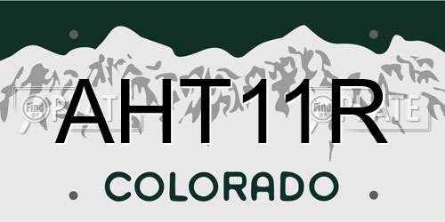 AHT11R Colorado License Plate