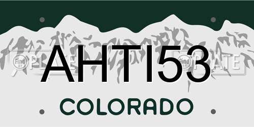 AHTI53 Colorado License Plate