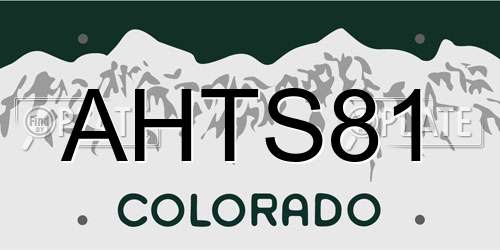 AHTS81 Colorado License Plate