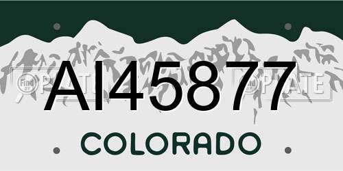 AI45877 Colorado License Plate
