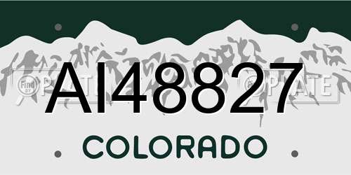 AI48827 Colorado License Plate