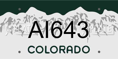 AI643 Colorado License Plate