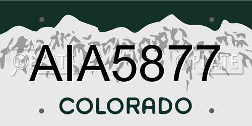 AIA5877 Colorado License Plate