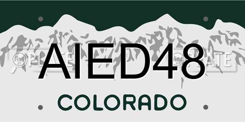 AIED48 Colorado License Plate