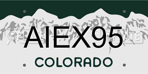 AIEX95 Colorado License Plate