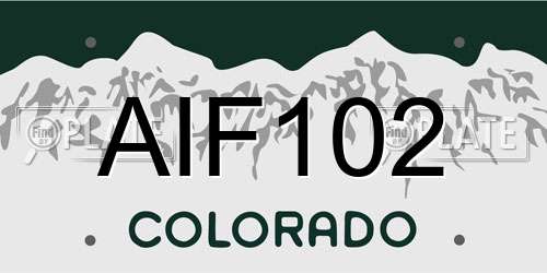AIF102 Colorado License Plate