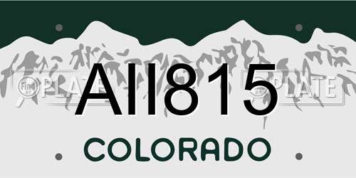 AII815 Colorado License Plate